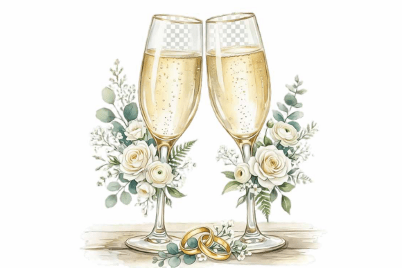 Download Wedding Champagne Glasses Clipart - Art Collection