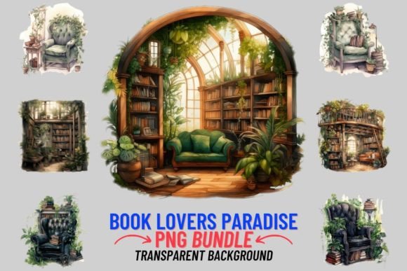 Download Book Lovers Library Sublimation Clipart - Art Collection