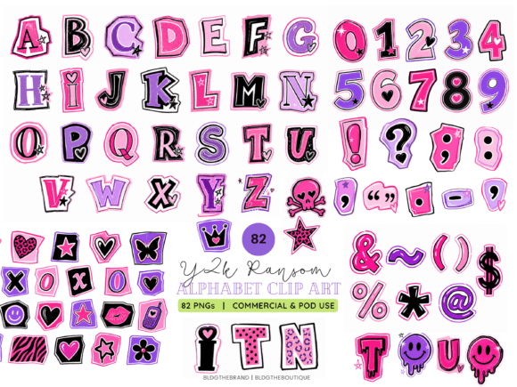 Download Y2k Baddie Ransom Note Letters Clip Art - Art Collection