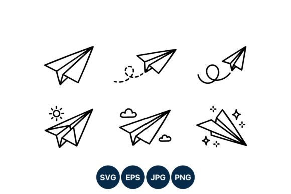 Download Paper Plane Line Art Icon Set - Art Collection