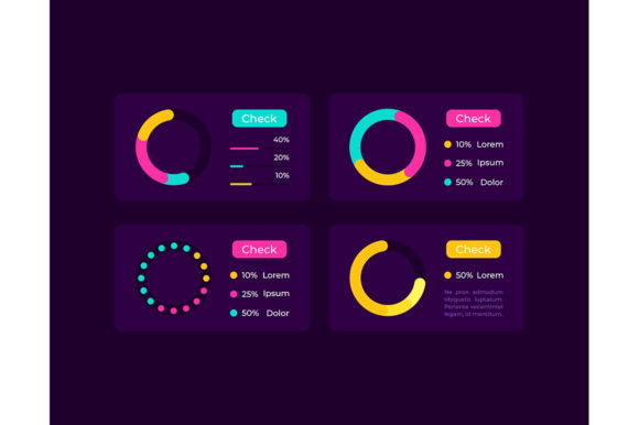 Download Pie Charts UI Elements Kit - Art Collection