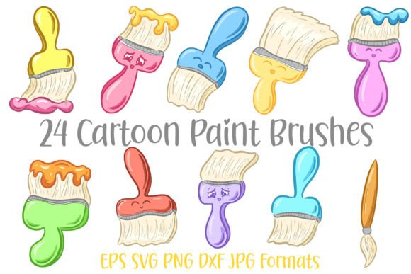 Download 24 Paint Brush Artist Paintbrushes SVG - Art Collection