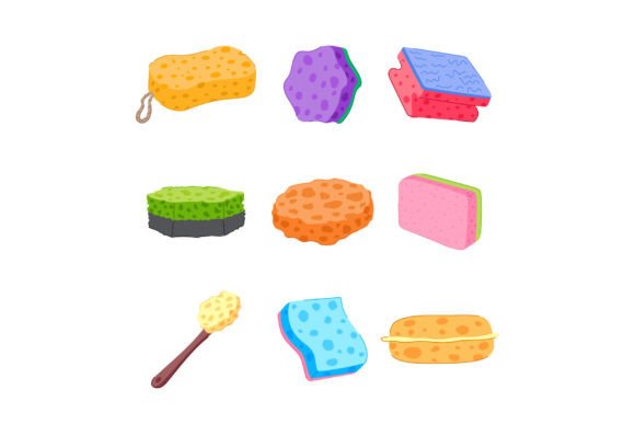 Download Sponge Hygiene Set Cartoon Vector Illust - Art Collection