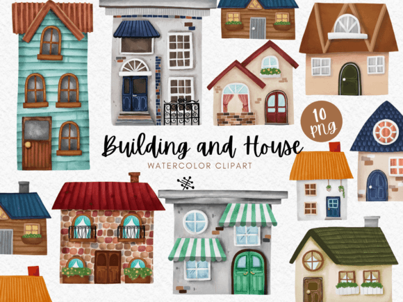 Download Building and House Watercolor Clipart - Art Collection