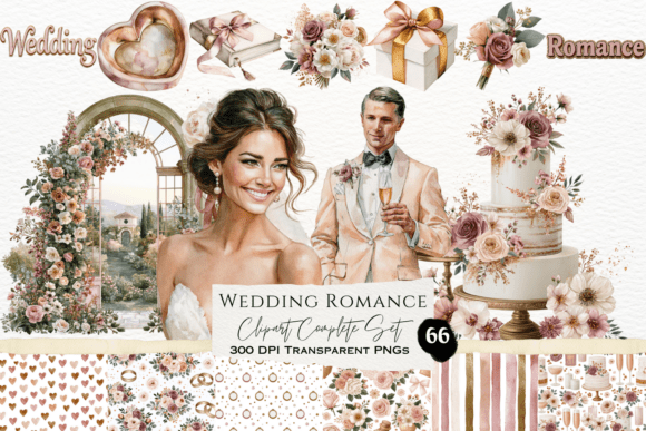 Download Wedding Romance Watercolor Clipart Set - Art Collection