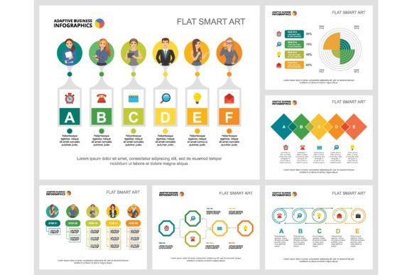 Download Colorful Infochart Diagrams Set for Pres - Art Collection