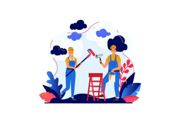 Download Flat Illustration Asset - Painting - Asset Collection