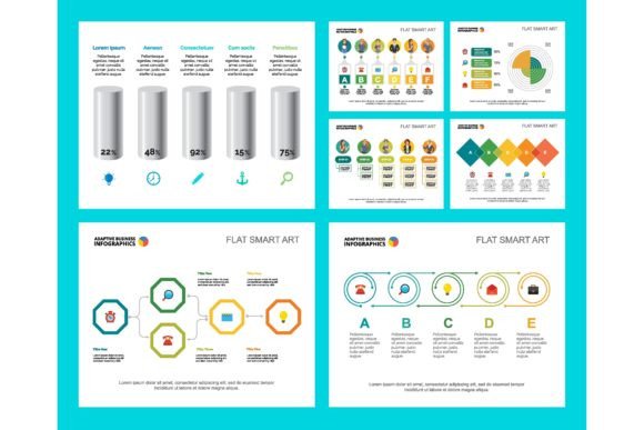 Download Colorful Infochart Diagrams Set for Pres - Art Collection