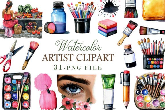 Download Watercolor Artist Clipart - Art Collection