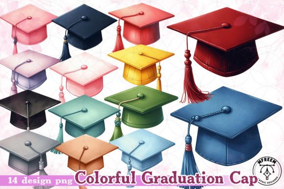 Download Colorful Graduation Cap Clipart PNG - Art Collection