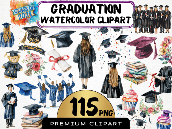 Download Graduation Clipart Bundle - Art Collection