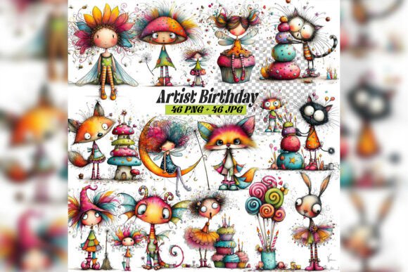Download Whimsical Artist Birthday Cake - Art Collection