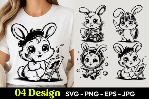 Download Artist Bunny Cartoon SVG PNG - Art Collection