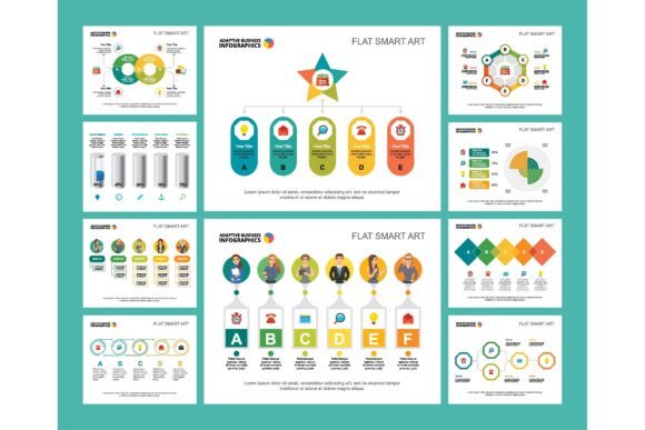 Download Colorful Infochart Diagrams Set for Pres - Art Collection