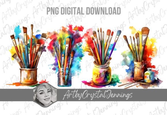 Download Colorful Artist Paint Brushes PNG - Art Collection